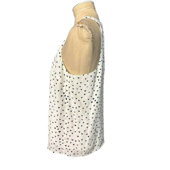Joie White Racer Back Silk Tunic Blue Hearts lined Size Small - Picture 2 of 4